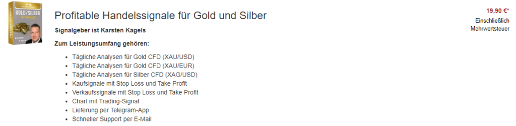 Gold/Silber Trading Signale von Karsten Kagels - Erfahrungen.