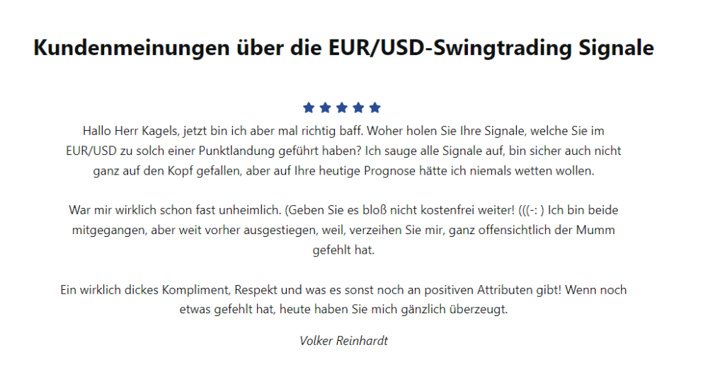 Meine Erfahrungen mit den EUR/USD Daytrading Signalen von Karsten Kagels