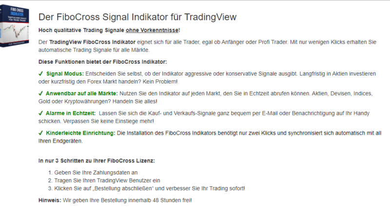 Der FiboCross Signal Indikator für TradingView Erfahrungen